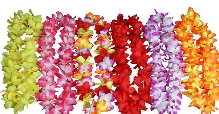 Fontes-Hawaiian-Luau-flor-colar-Lei-colar-para-festa-Tropical-Beach-tema