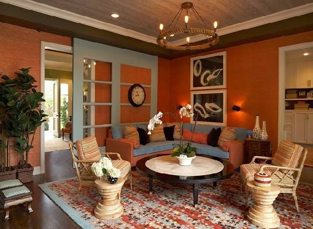 FDoto Sua Melhor Decoração sala-de-estar-decorada-em-laranja-acobreado